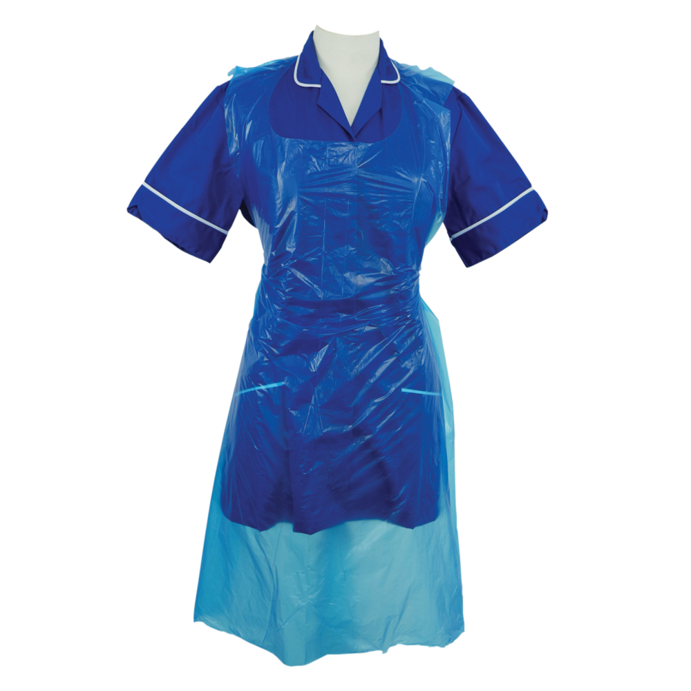 ShieldÂ® Blue Disposable Aprons on a Roll ? 27" x 40"