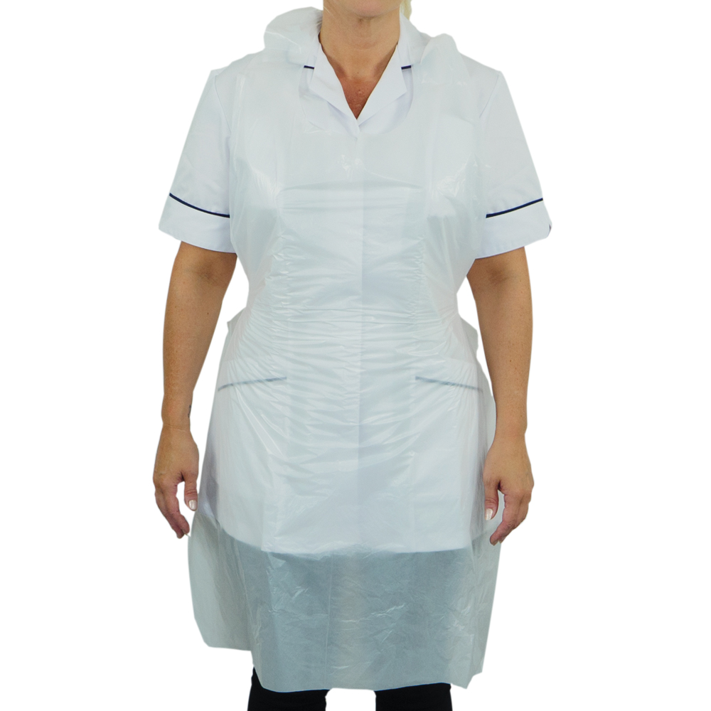 Shield White Heavy Duty Longer Length Aprons on a Roll ? 27" x 47"